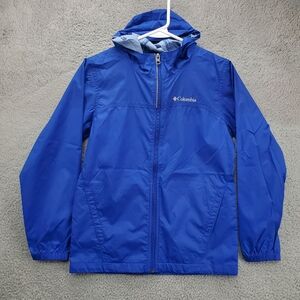 Columbia Glennaker Rain Jacket Boys Size Medium 10-12 Blue Zip Up Windbreaker